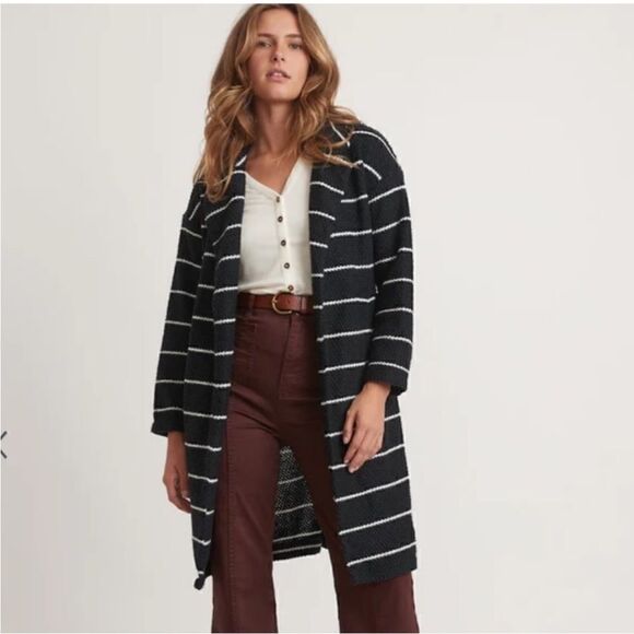 NWT MARINE LAYER Birdseye Coat in Real Black Size XS - Picture 1 of 12